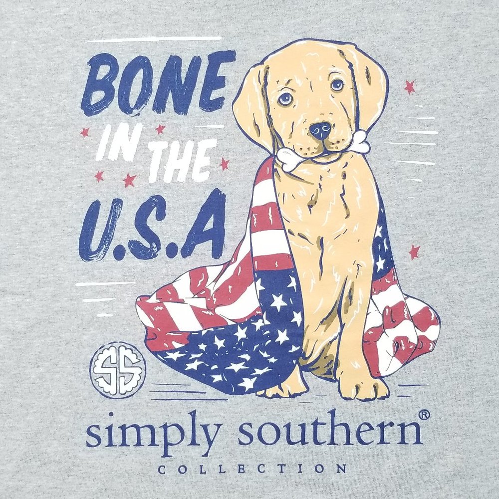 SIMPLY SOUTHERN Bone In The USA Puppy Dog Shirt